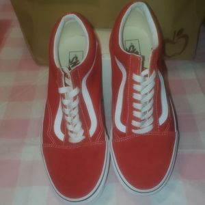 VANS OLD SKOOL PRO SUEDE RED SNEAKER SHOES